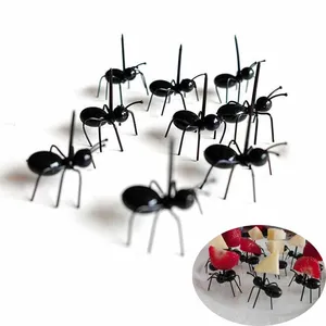 Image of 2019 Trend Product Kitchen Food Grade Plastic Party Decoration Accessories Bar Kids Dessert Forks Tableware Cute Ant Fruit Fork