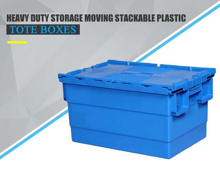 China Heavy Duty Storage Moving Stackable Plastic Tote Boxes With
