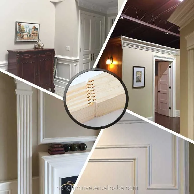 Decorative White Primed Wood Crown Mouldings
