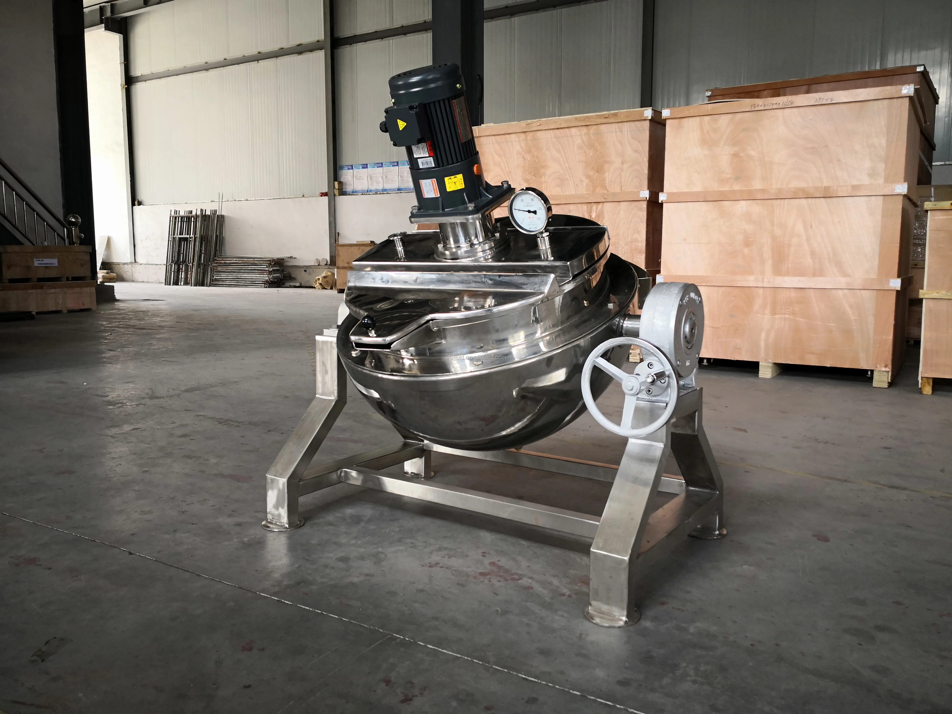 Inclinable Stainless Steel 300l Vegetable Steam Cooking Pot Machine