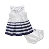 PHB41240 navy design baby toddler little girl summer sets