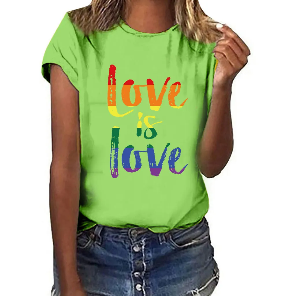 Love Is Love Women's O-neck T-shirt Gay Pride Shirts - Buy Love Is Love ...