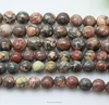 8mm natural Red leopard stone gemstone material Granite stone beads