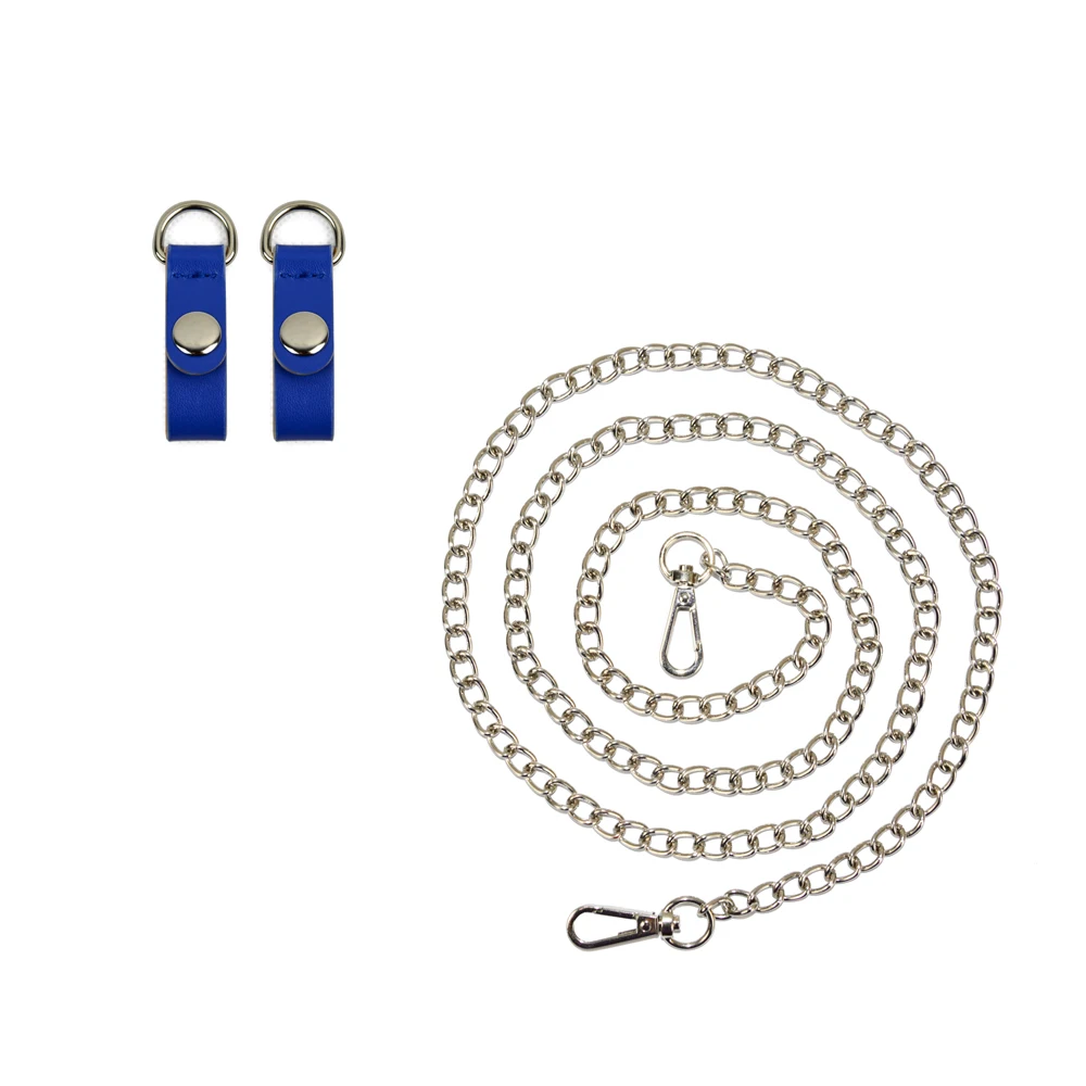 

Factory direct sale obag silver golden metal shoulder Chain with Leather Button for O bag