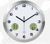 Hot sale decorative metal digital wall clock with temperature and humidity