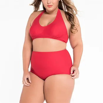 red plus size bikini