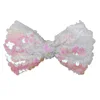 Two-colors Double Sides Sequin Ribbon Handmade Hair Bow With Clip