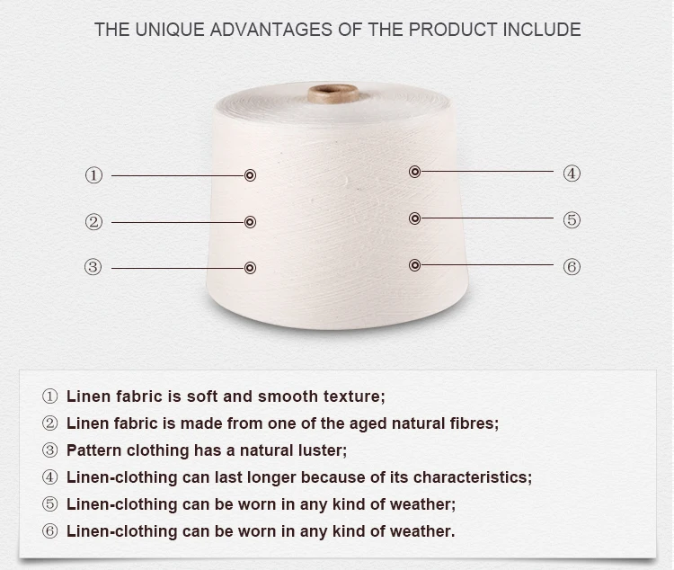 GOTS certified 100% Organic Linen Yarn 24Nm for weaving and knitting