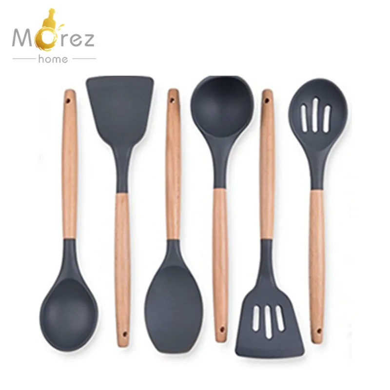 

Morezhome 9-Piece Silicone Kitchen Utensil Set Cooking Utensils Set, Gray