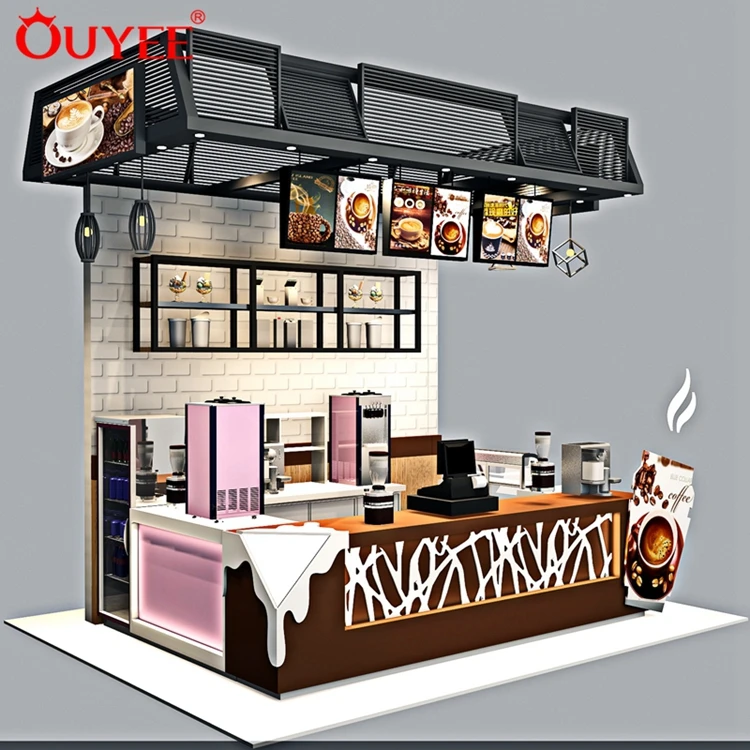 Free Design Coffee Kiosk Furniture Decoration Commercial Coffee Shop