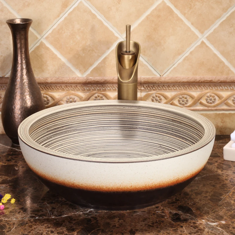 Moderne Keramik Schüssel Waschbecken Sanitär Waschen Kunst Becken