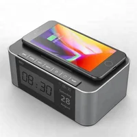 

Portable Speaker with Qi Foldable Wireless Charger Pad and Alarm Clock