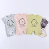 CYN012 New summer pure color simple expression printed short - sleeved baby jumpsuit