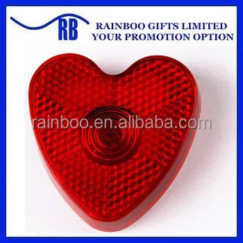 Hot selling logo printed heart shape mini flashing LED warning light for promotion
