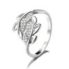 2019 Rings for Women Silver 925 Material Tree Leaf Shape Girls Small CZ Ring