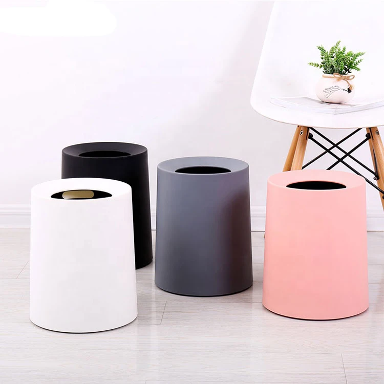 

High quality kitchen home usage small 8L trash plastic garbage bin cabinet dustbin, White / gray / black / pink