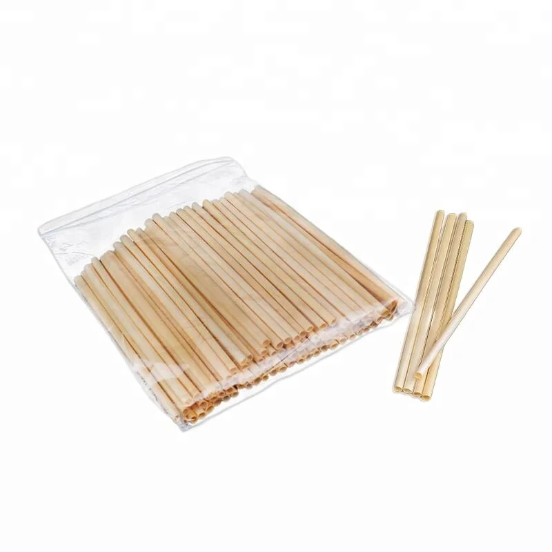 

100% pure natural plastic-free wheat drinking straw 100pcs packed in opp bag, Yellow