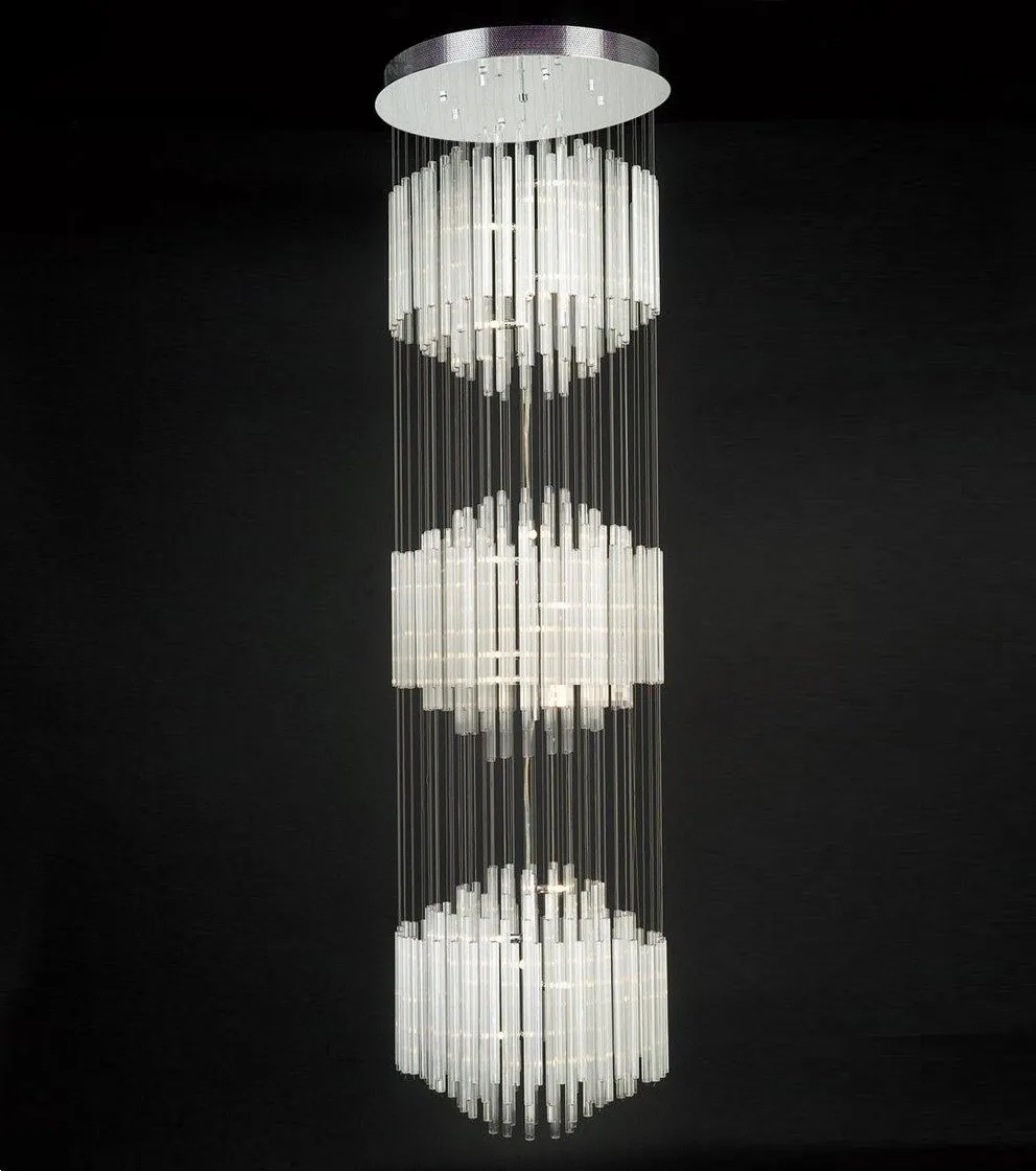 Led Long Drop Glass Tube Modern Pendant Ceiling Hanging Light Fixture