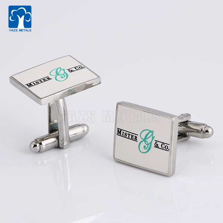 
wholesale metal cufflink custom design enamel company logo cufflink 