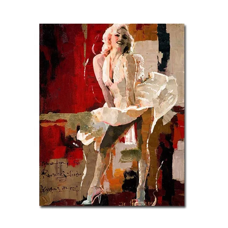 MYT Marilyn Monroe Nude Sexy Famous Canvas Oil Painting Bedroom Wall Decor