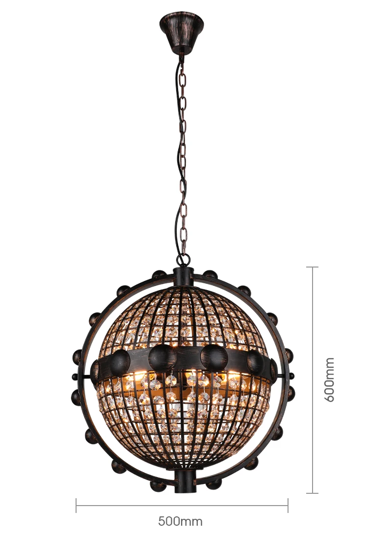 Modern E14  Hotel Living Room Pendant Lamp big ball Crystal Luxury Chandelier Pendant Light