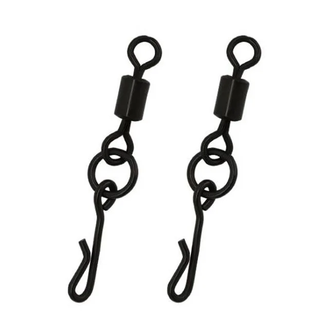 F15-H1020 Fishing tackle accessories Non glare coating size 8 quick change swivels with a flexi ring link for carp