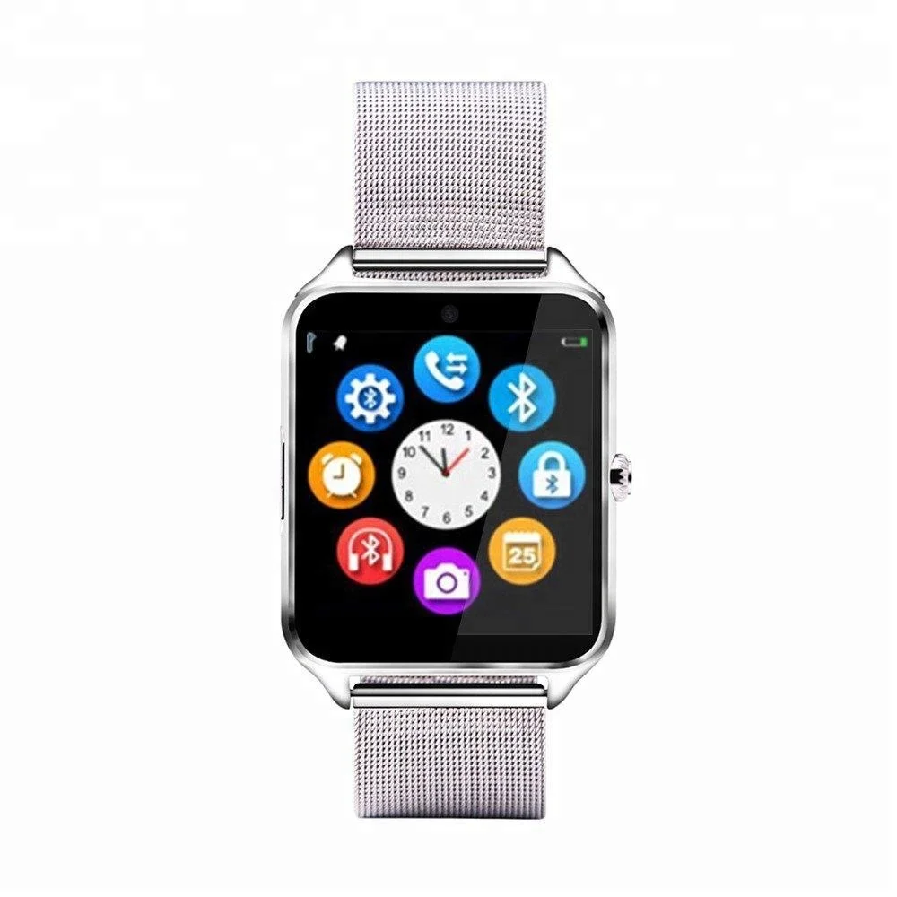 Hot Bluetooth Smart Watch Phone Z60 Stainless Steel Support SIM TF Card Anti-Lost Fitness Tracker Smartwatch for Android