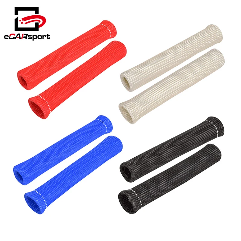 BSTFLEX Car 1200 Degree Black Spark Plug Wire Boots Heat Shield Protector Sleeve Cover fit for SBC BBC 350 454 8PCS