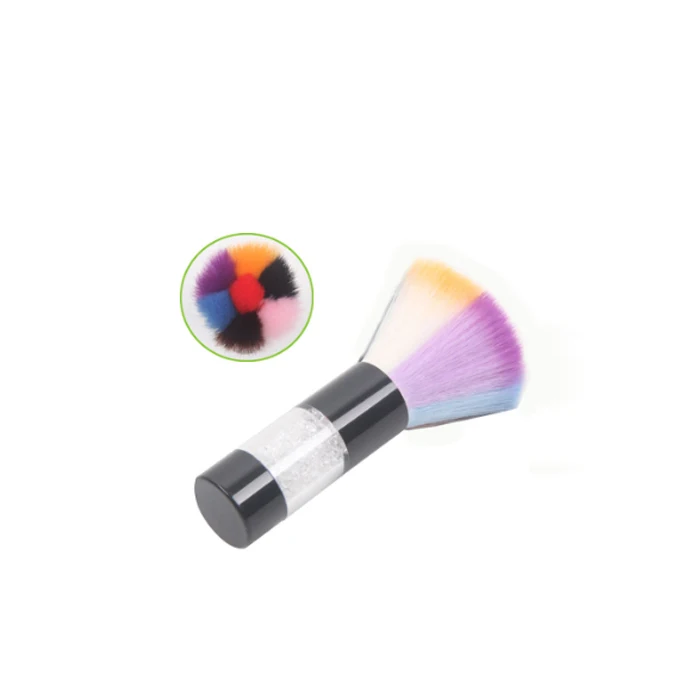 

BQAN New Long Acrylic Handle Nail Art Dust Remover Brush Colorful Nail Cleaning Brush Manicure Pedicure Tool, As photo shows