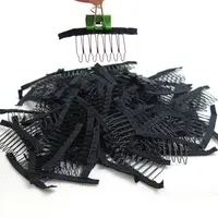 

100 pieces/lot wig accesseries tools 7-teeth black cloth wig comb clips for wigs
