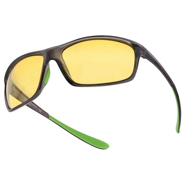 Matte Black plastic frame w/yellow POLY CARBON len unisex 100%UV400 Wrap Goggle 