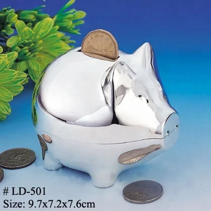 silver piggy bank