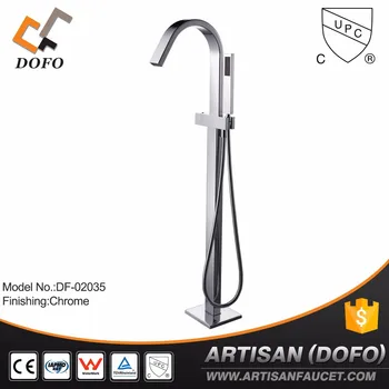 Freestanding Floor Mounted Bathtub Faucet With Handheld Shower Ce