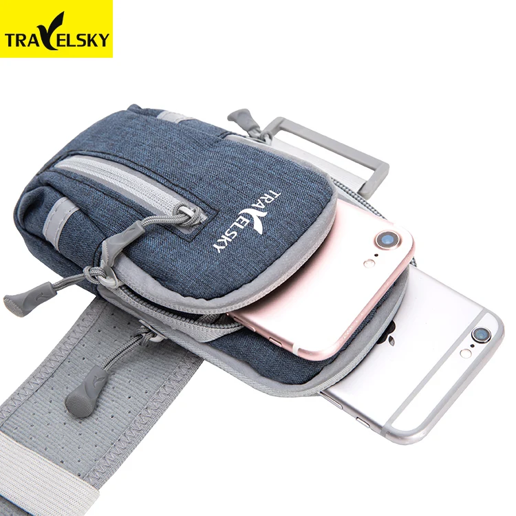 

Travelsky Large Outdoor Walking Polyester sport cell running mobile phone arm bag, Grey,purple,dark blue,red