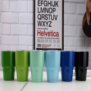 Image of 30 oz Custom Stainless Steel Blank Cup Vacuum Insulated Stemless Wine Glass Tumbler Cup With Lid