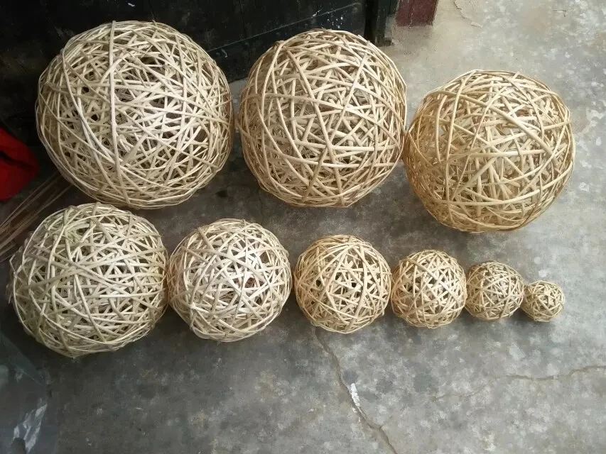 Set Of 10pcs Wicker Rattan Balls Table Wedding Party Christmas