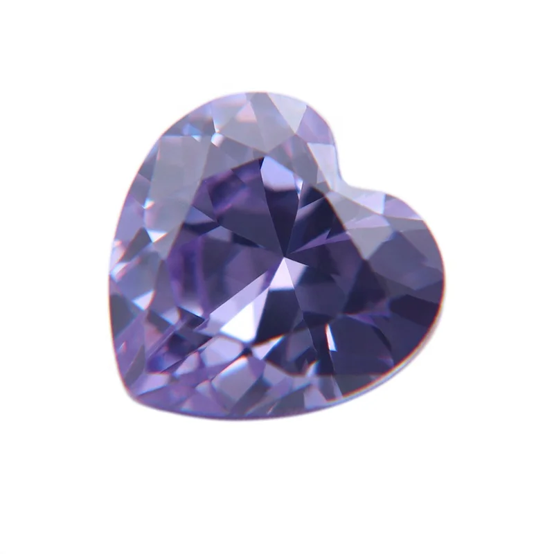 

Lavender Heart Shape Cut Diamond Cubic Zirconia Custom Rough Jewelry
