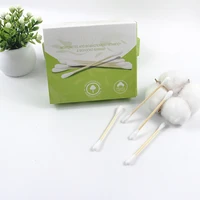 

100pcs double Round head makeup Swab bamboo Stick Cotton buds