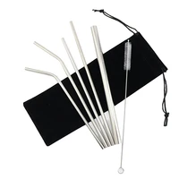 

Food Grade 6 pcs Stainless Steel Straw Set with brush