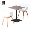 HPL laminate top acrylic border metal base Iron Dining Table for cafe restaurant dining room