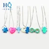 wholesale 78 colors synthetic opal necklace with silver chain