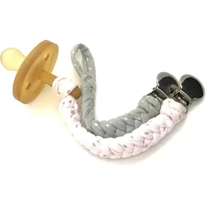 Image of EA0086 Eadoe 4 Pack Pacifier Holder Clip Baby Teether Braided Pacifier Clip
