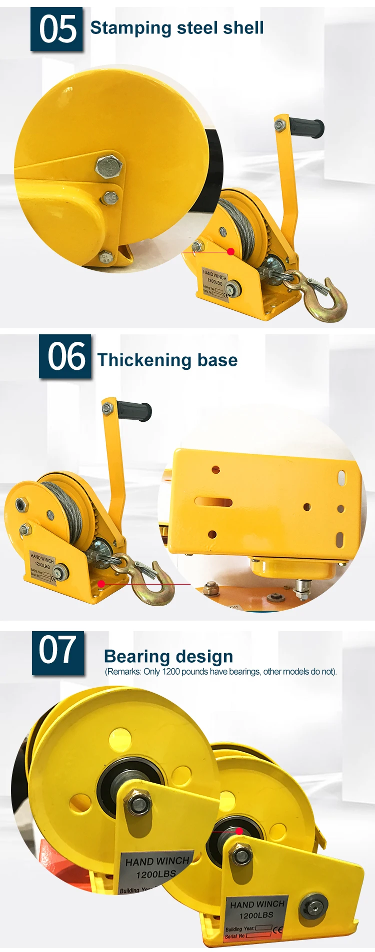 Sale Price Hand Crank Hoist Capstan Rope Winch Hand Pull Winch Brake