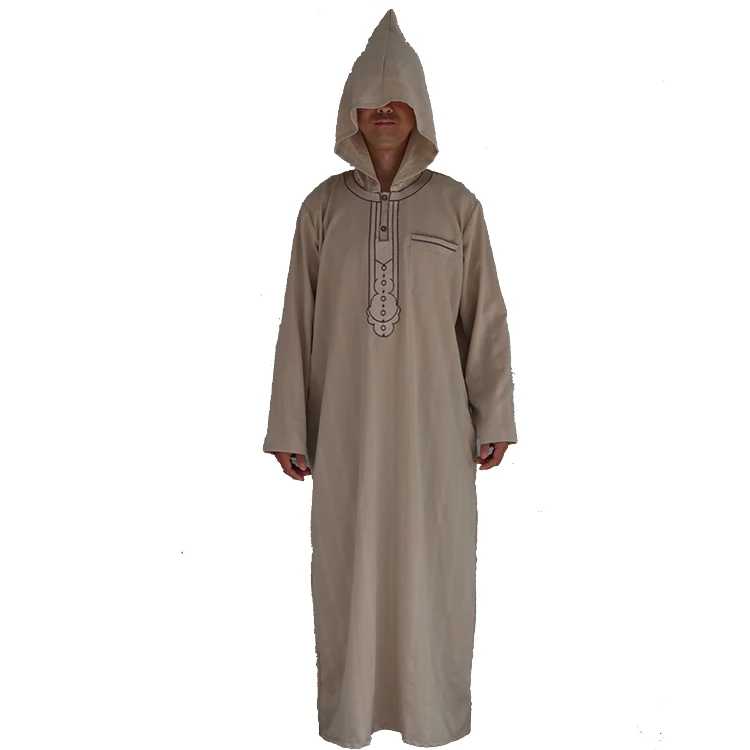 2018 Hot selling vcoin shape on chest Moroccan Men Clothing Djellaba Handmade Embroidered Caftan
