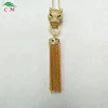 Leopard head flow comb yellow gold color pendant sweater chain