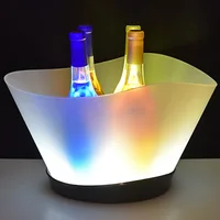 

RGB rechargeable led light up plastic ice bucket top quality 12Liter vodka and beverage promotional gift