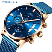 

CRRJU 2273 New Fashion Sports Men's Watch Top Brand Luxury Waterproof Chronograph Watch Men's Quartz Clock Relogio Masculino