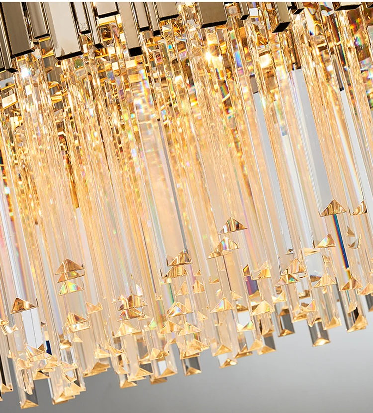 Modern Round large luxury Gold color E14 LED K9 Crystal Chandelier