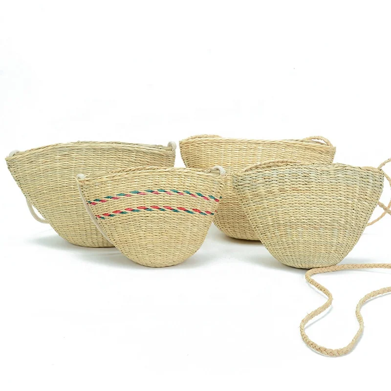 

Adult Kids Natural Straw Beach Shell Bag Cross body Bag