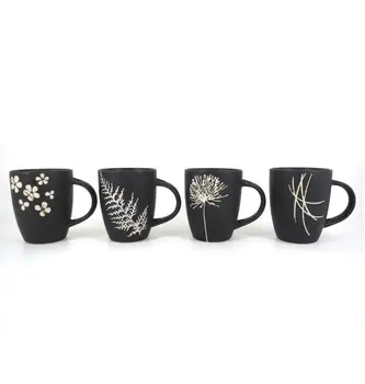 Promotional Bulk Ceramic Mugs Decal Printed Matt Black Color Coffee Promotional Bulk Ceramic Mugs Decal Printed Matt Black Color Coffee